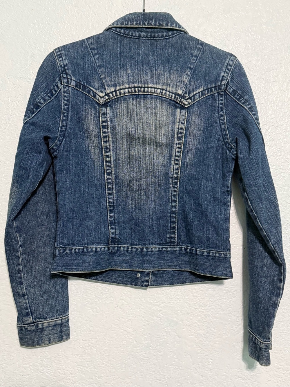 Tayssir Jeans Denim Jacket Women’s Size S Blue 100% Cotton Button Front Trucker - Picture 3 of 7